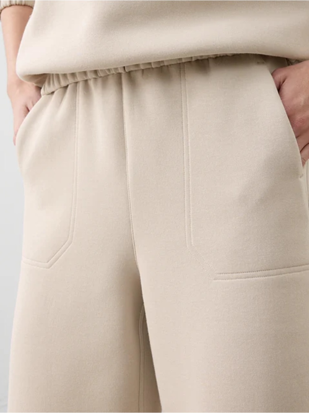 NWT Banana Republic Wide-Leg Pull-On Pants in Light Beige - Picture 5 of 12